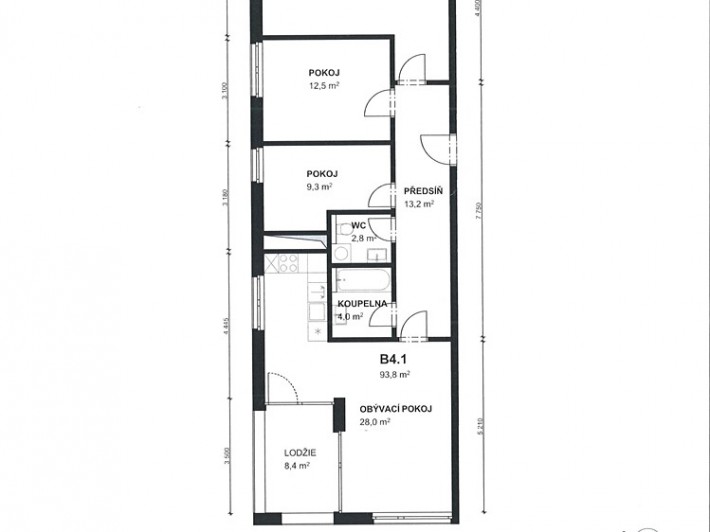 Квартира, 4 + кк, 94 м2, Прага 8 - Стршижков фото 5